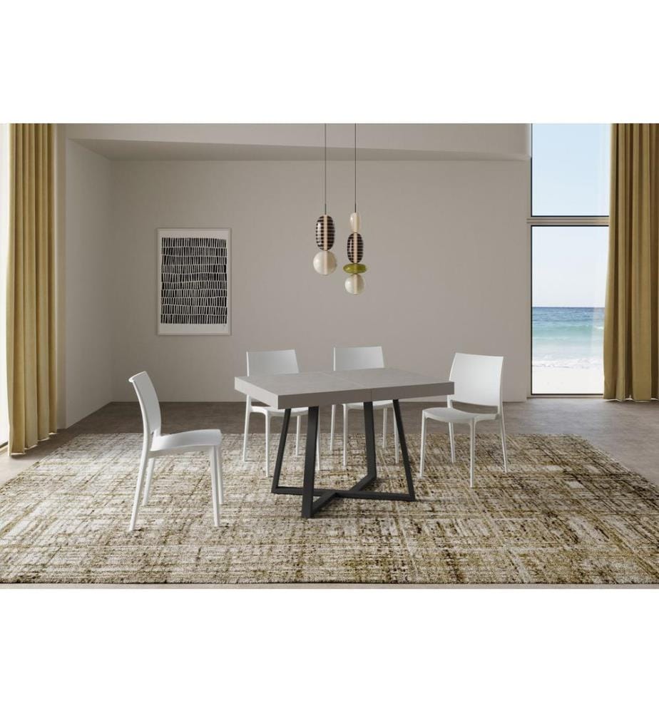 Ausziehbarer Tisch 120x80-204 cm Zeplir Kaschmir - Grau & Anthrazit