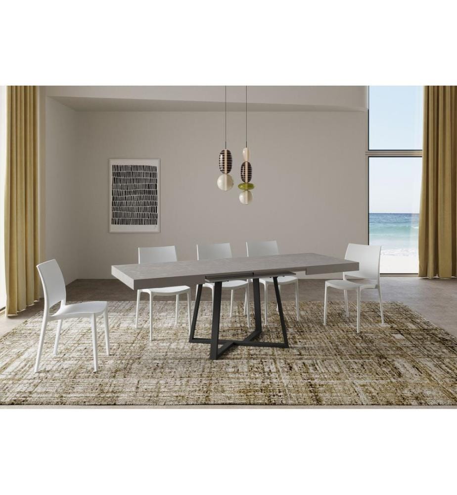 Ausziehbarer Tisch 120x80-204 cm Zeplir Kaschmir - Grau & Anthrazit