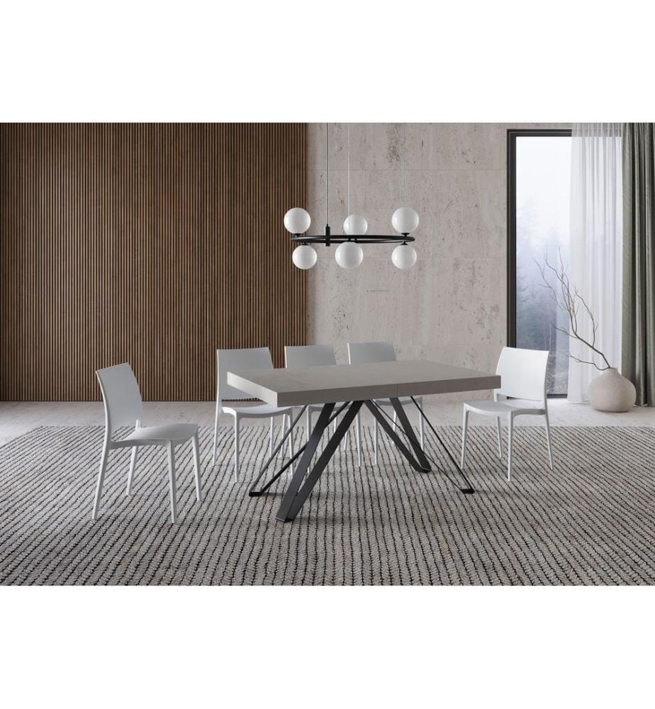 Table Extensible 160x90-264 cm Terium cachemire - Gris & Anthracite