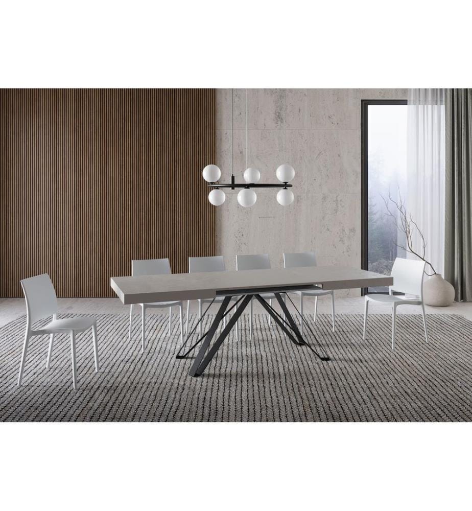 Table Extensible 160x90-264 cm Terium cachemire - Gris & Anthracite