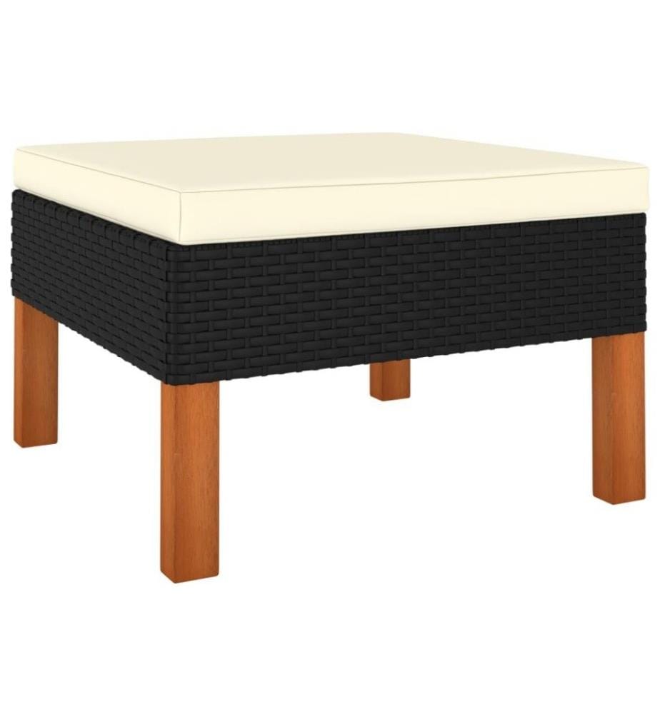 12-tlg. Garten-Lounge-Set mit Kissen Poly Rattan Schwarz