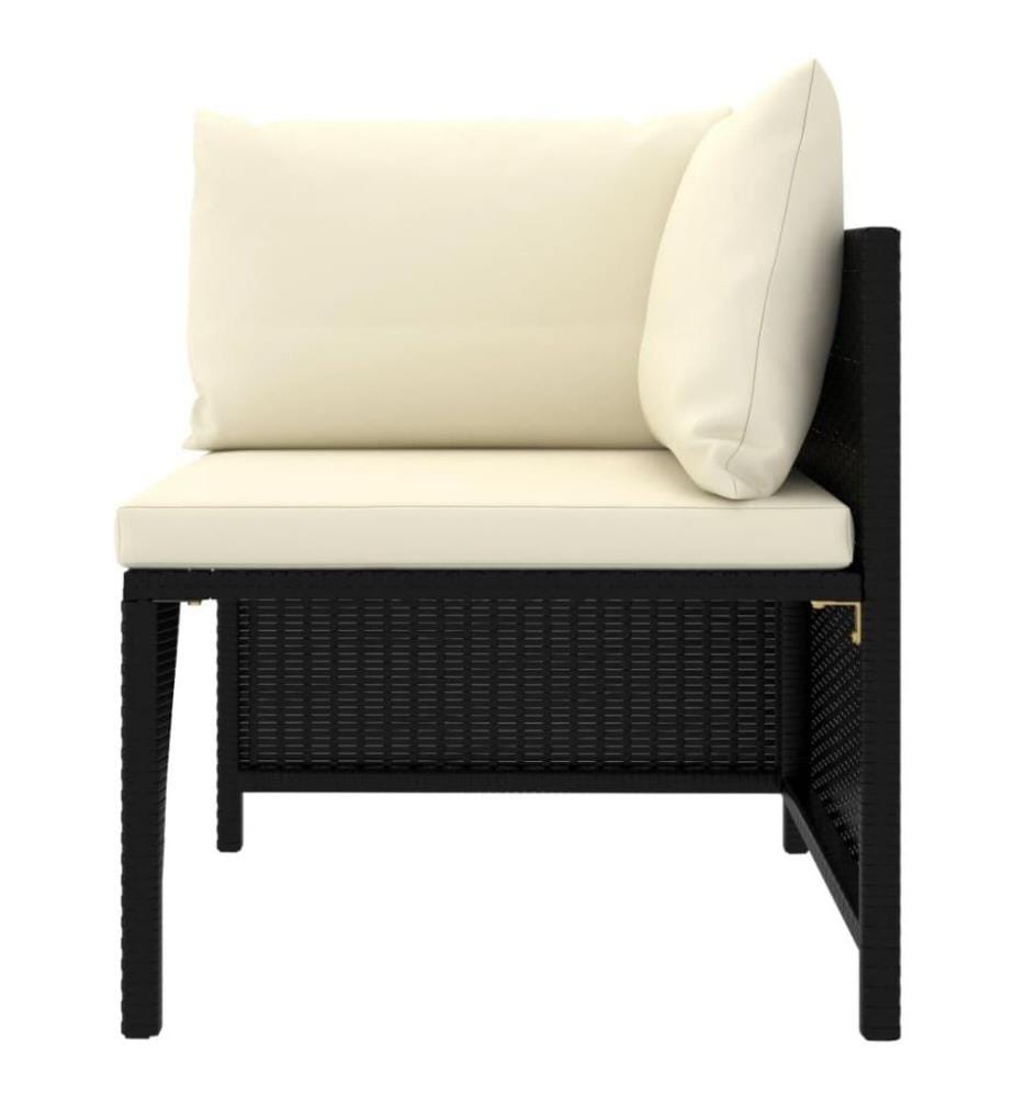 8-tlg. Garten-Lounge-Set mit Kissen Poly Rattan Schwarz