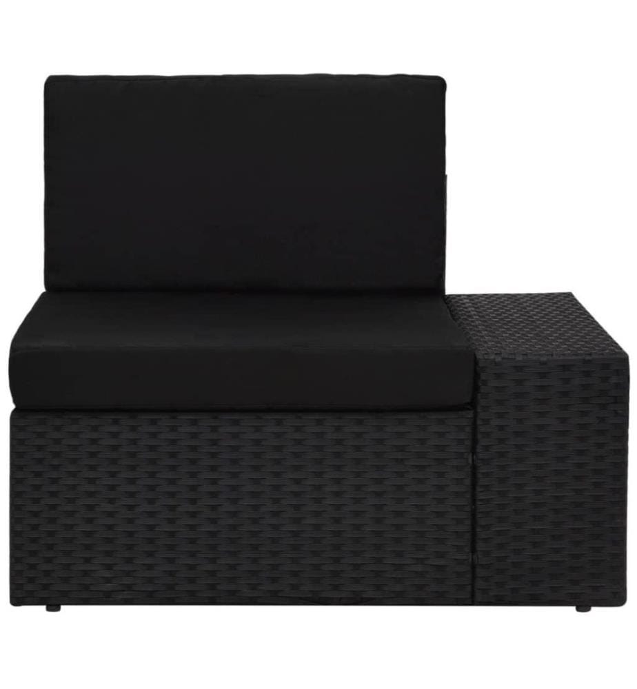9-tlg. Garten-Lounge-Set mit Kissen Schwarz Poly Rattan