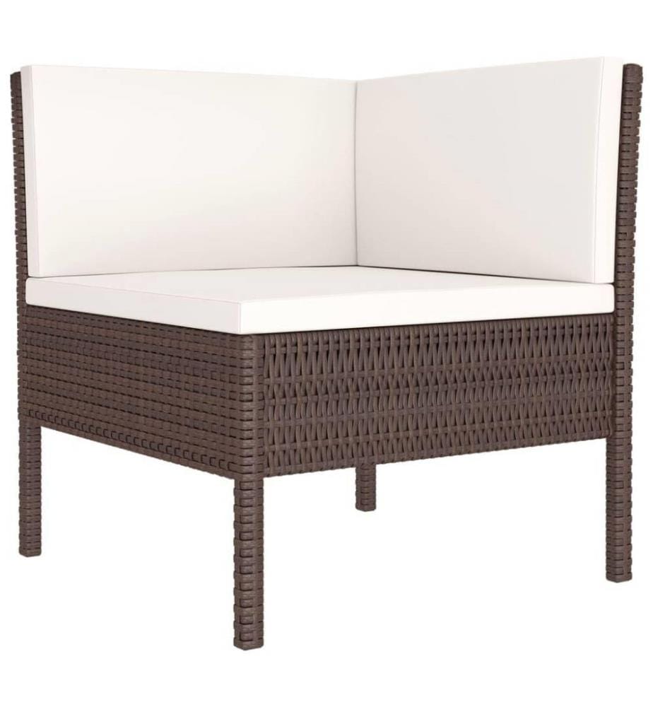 8-tlg. Garten-Lounge-Set mit Auflagen Poly Rattan Braun