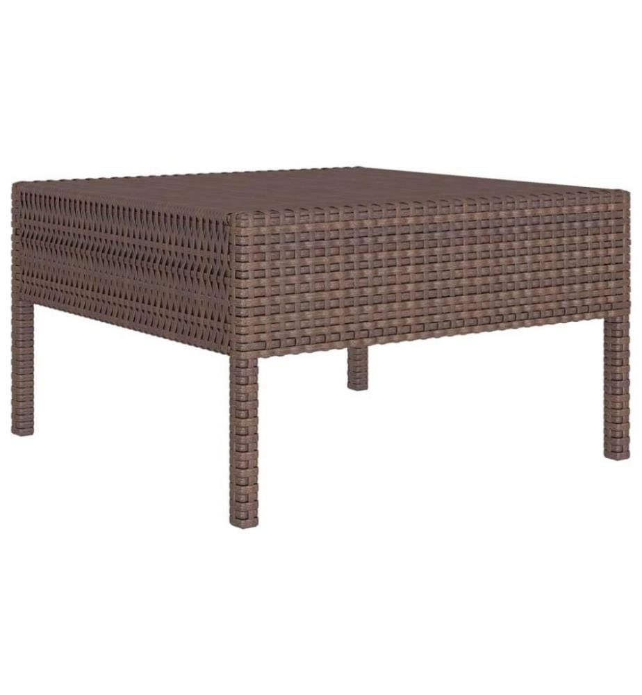 9-tlg. Garten-Lounge-Set mit Auflagen Poly Rattan Braun