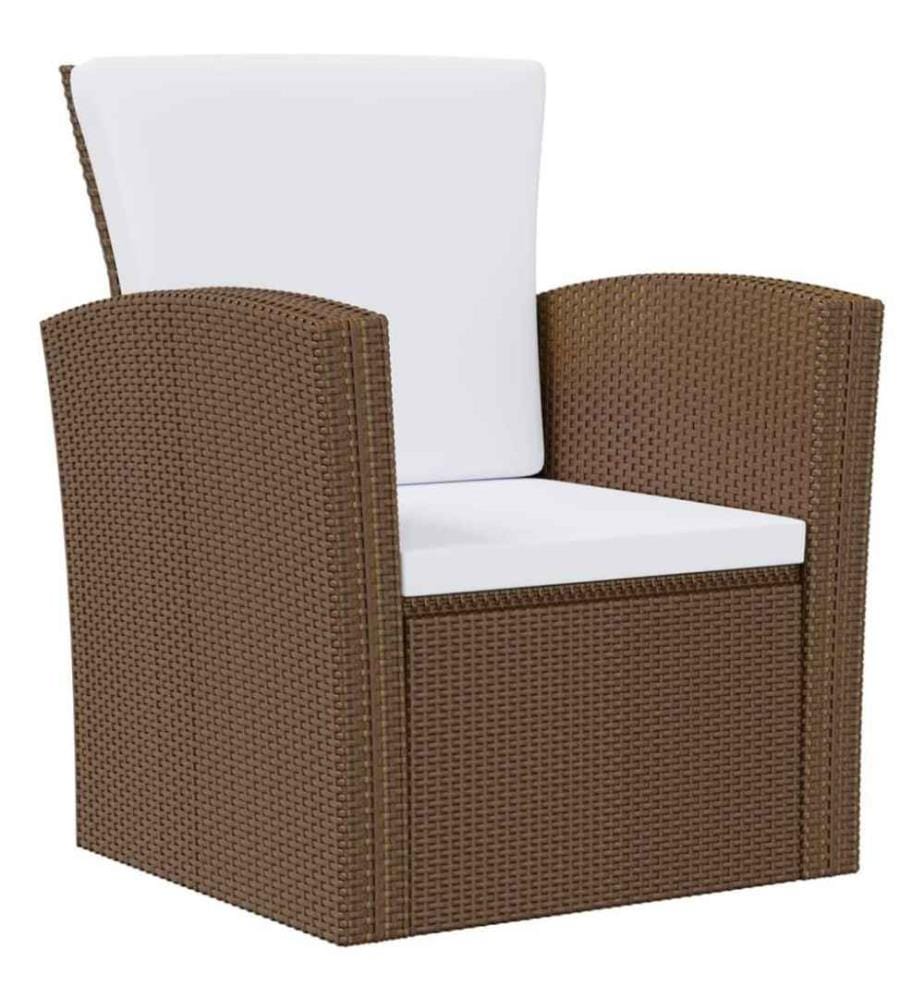 8-tlg. Garten-Lounge-Set mit Auflagen Poly Rattan Braun