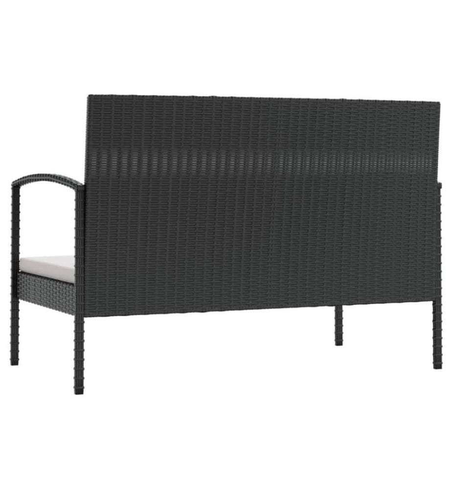 Salon de jardin 8 pcs avec coussins Résine tressée Noir