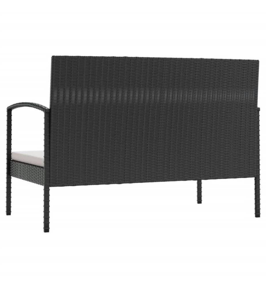 Salon de jardin 16 pcs avec coussins Résine tressée Noir