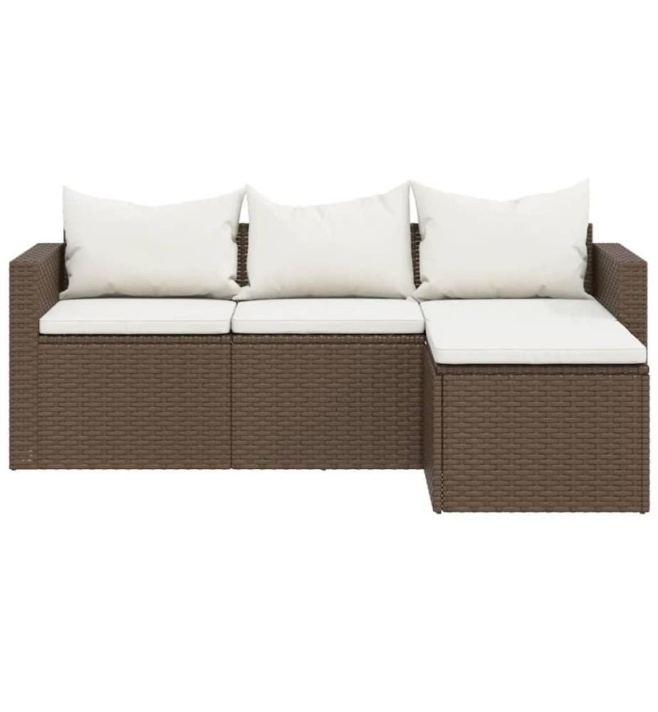 Garten-Lounge-Set Braun Poly Rattan