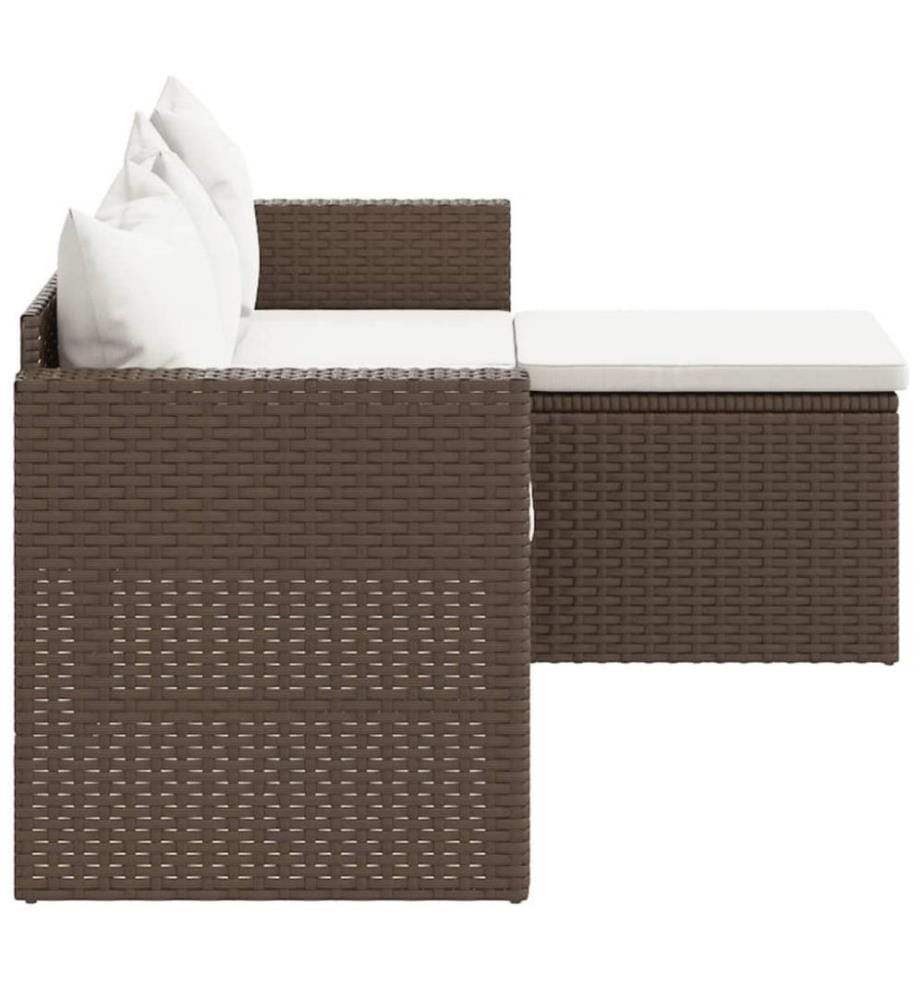Garten-Lounge-Set Braun Poly Rattan
