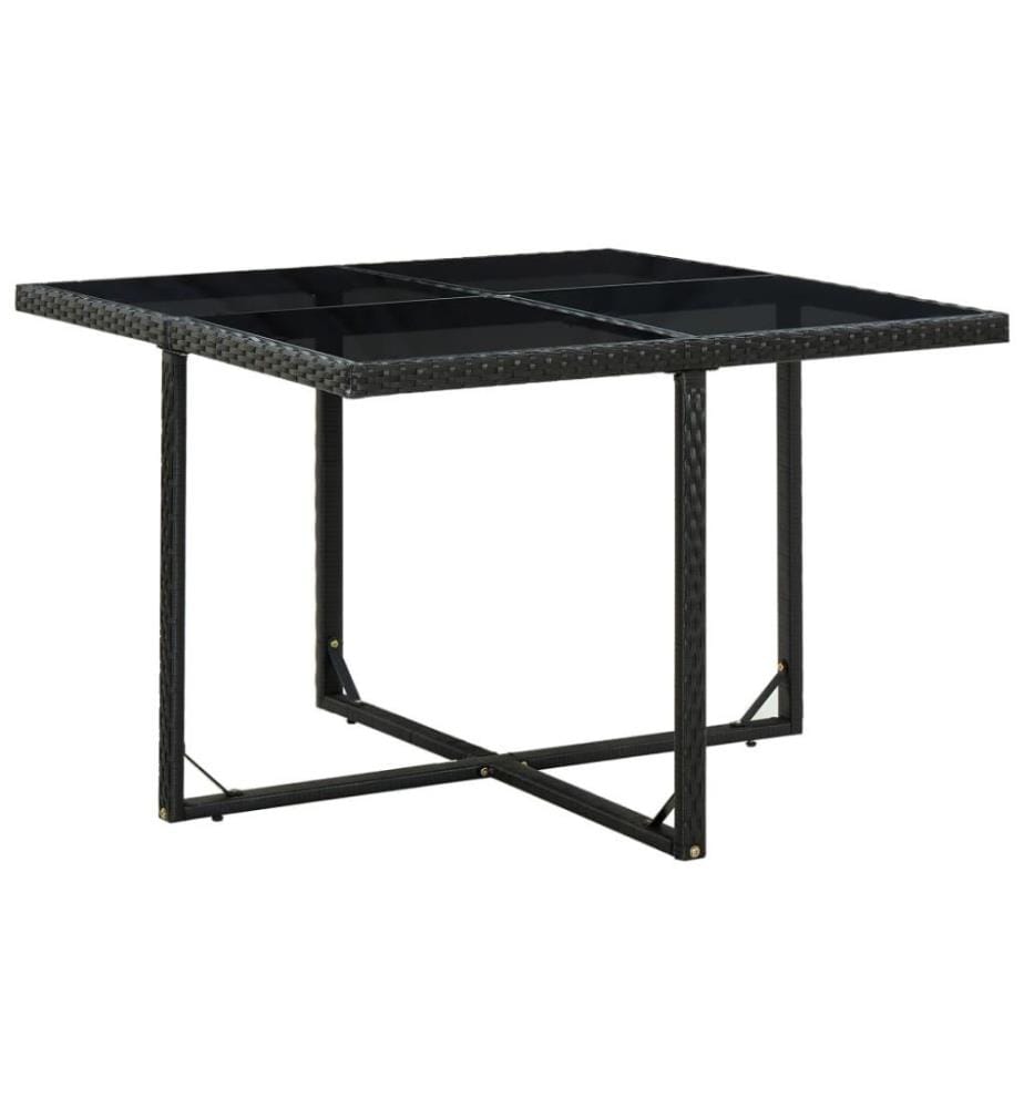 Salon de jardin 9 pcs avec coussins Résine tressée Noir