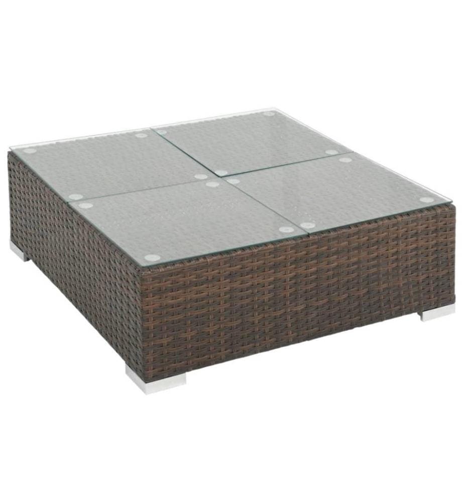 8-tlg. Garten-Lounge-Set mit Auflagen Poly Rattan Braun