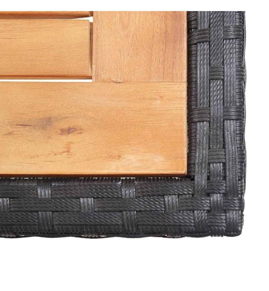 17-tlg. Garten-Essgruppe mit Auflagen Poly Rattan Schwarz