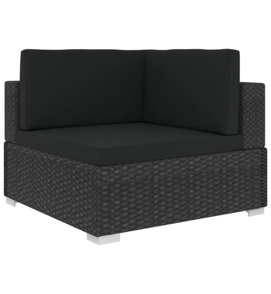 8-tlg. Garten-Lounge-Set mit Auflagen Poly Rattan Schwarz
