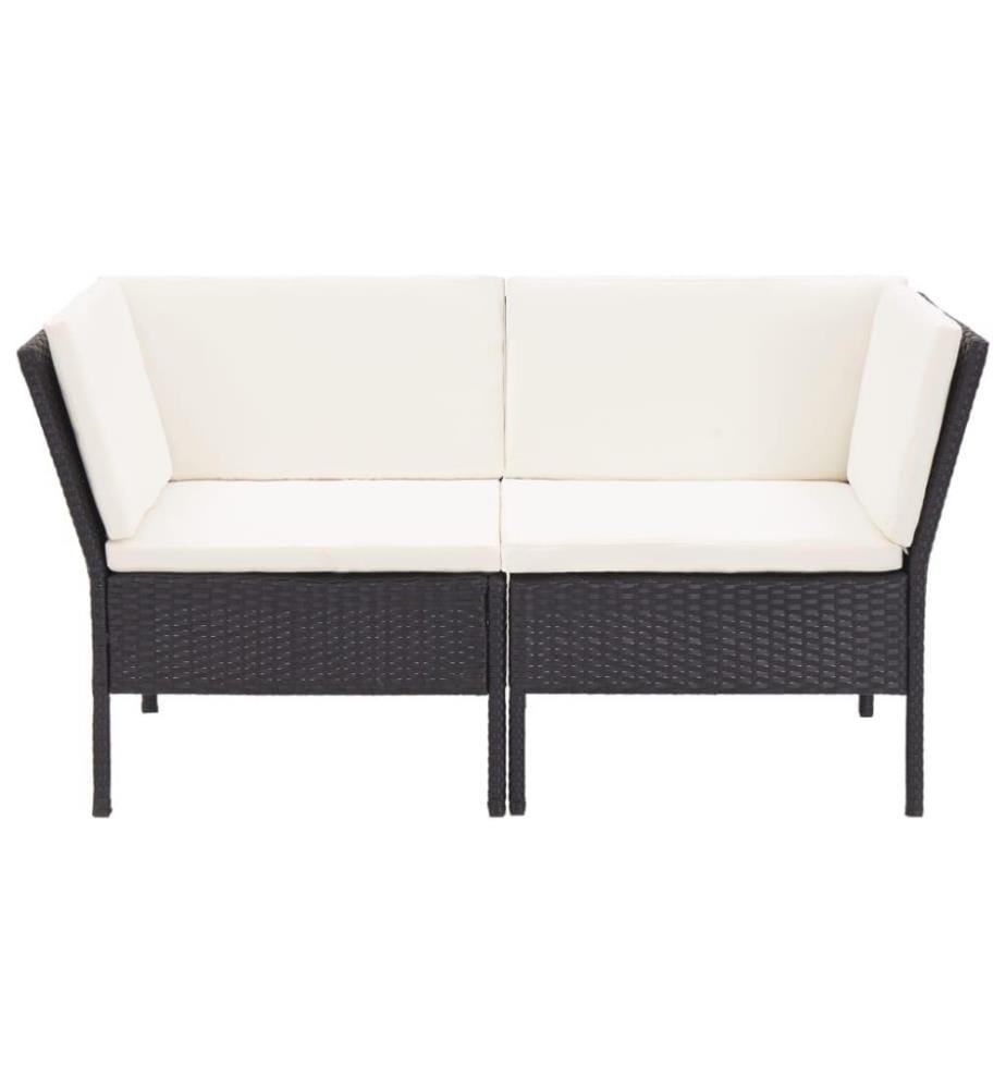 8-tlg. Garten-Lounge-Set mit Auflagen Poly Rattan Schwarz
