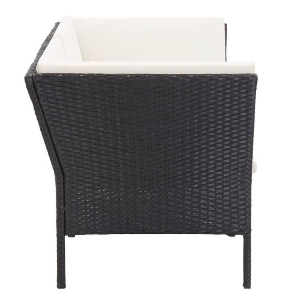 8-tlg. Garten-Lounge-Set mit Auflagen Poly Rattan Schwarz