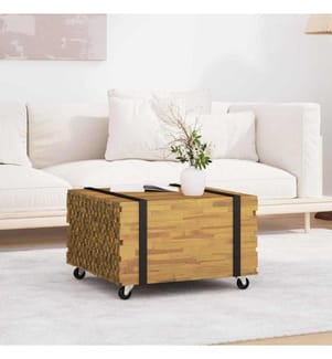 Coffee table Brown 60 x 60 x 38 cm Solid teak wood
