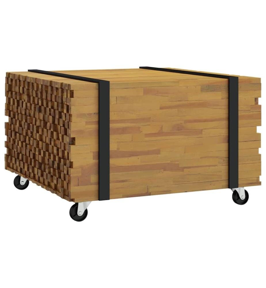 Tavolino basso Marrone 60 x 60 x 38 cm Legno di teck massiccio