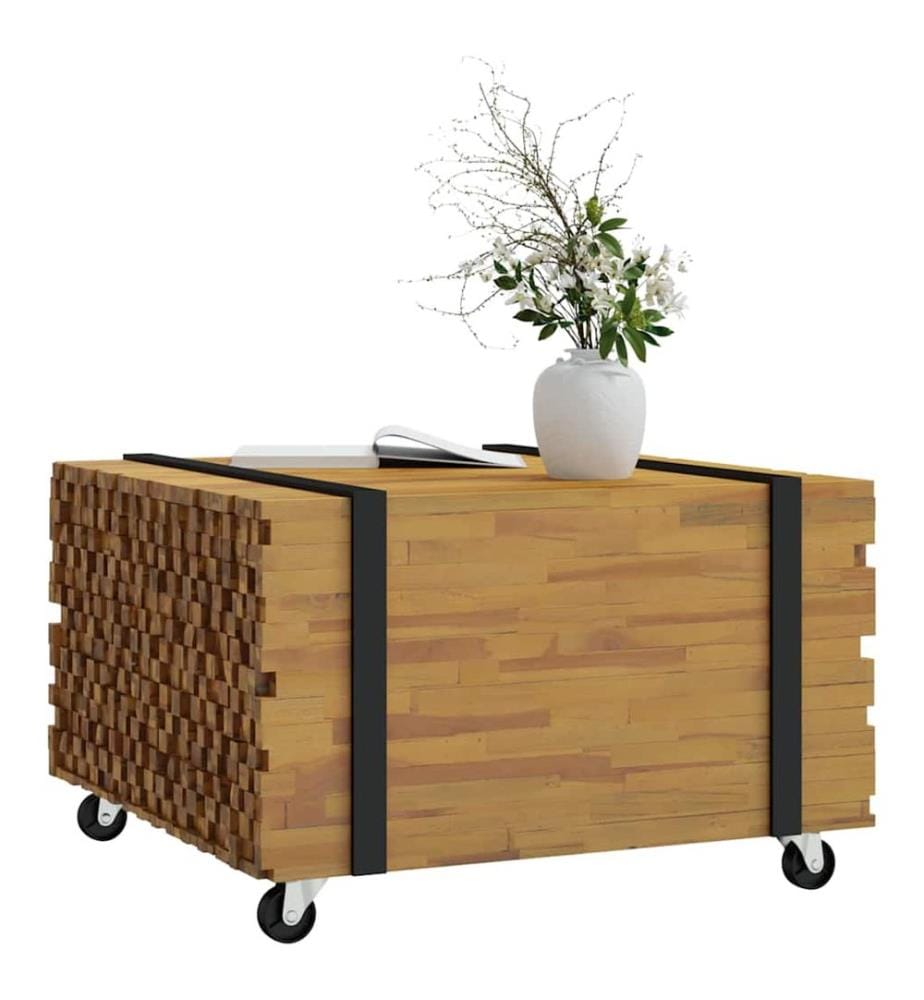 Tavolino basso Marrone 60 x 60 x 38 cm Legno di teck massiccio