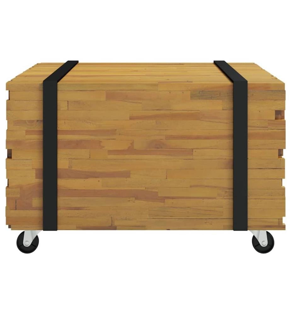 Tavolino basso Marrone 60 x 60 x 38 cm Legno di teck massiccio