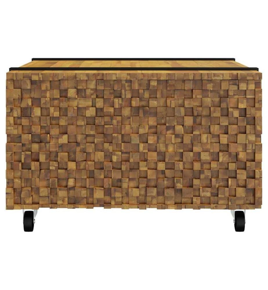 Tavolino basso Marrone 60 x 60 x 38 cm Legno di teck massiccio