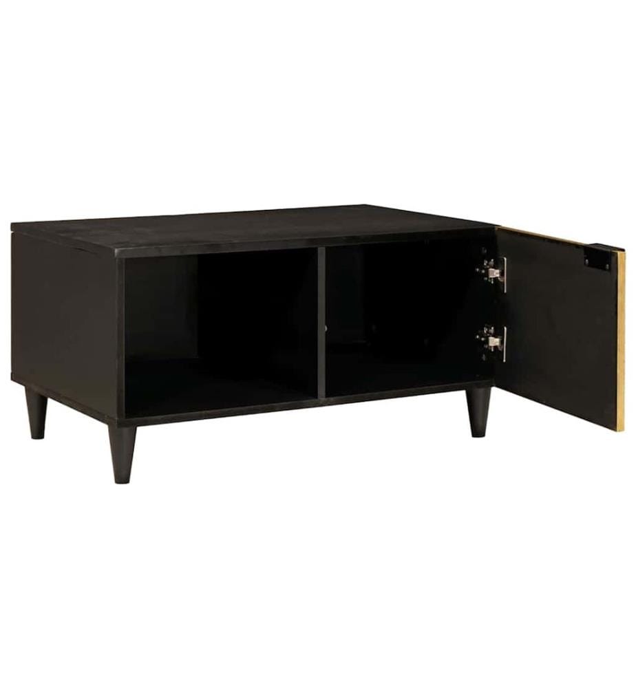 Tavolino Nero e oro 80 x 50 x 40 cm Legno ingegnerizzato