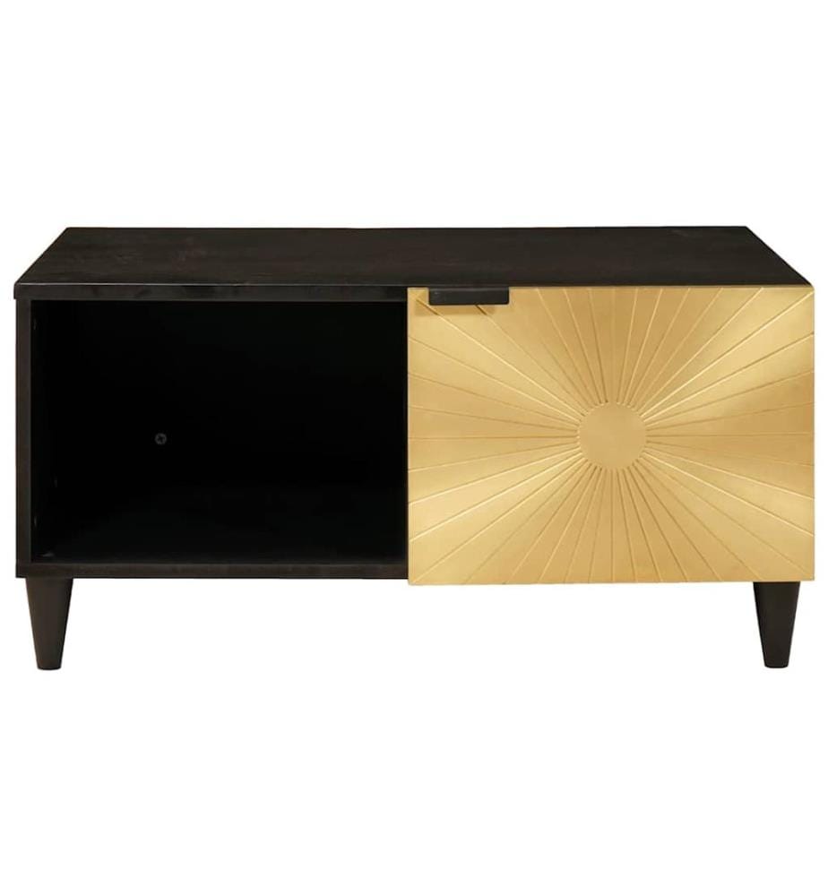 Tavolino Nero e oro 80 x 50 x 40 cm Legno ingegnerizzato