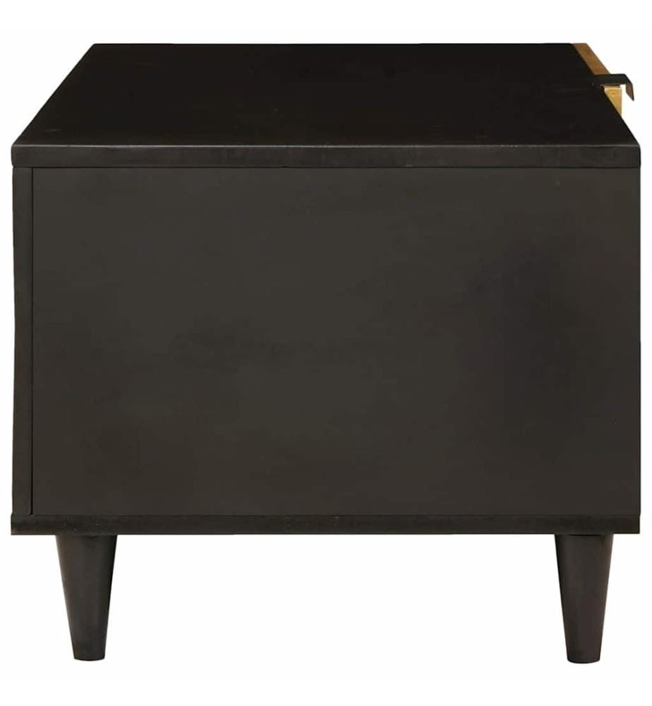 Tavolino Nero e oro 80 x 50 x 40 cm Legno ingegnerizzato