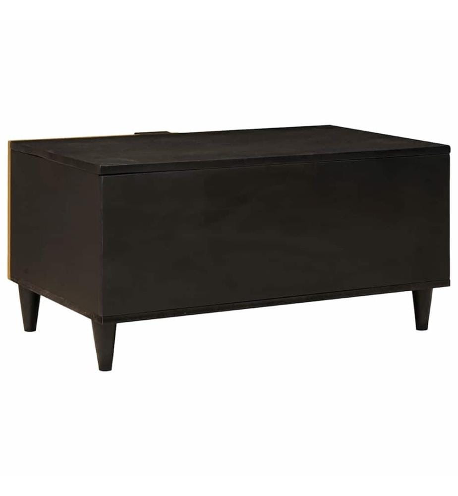 Tavolino Nero e oro 80 x 50 x 40 cm Legno ingegnerizzato
