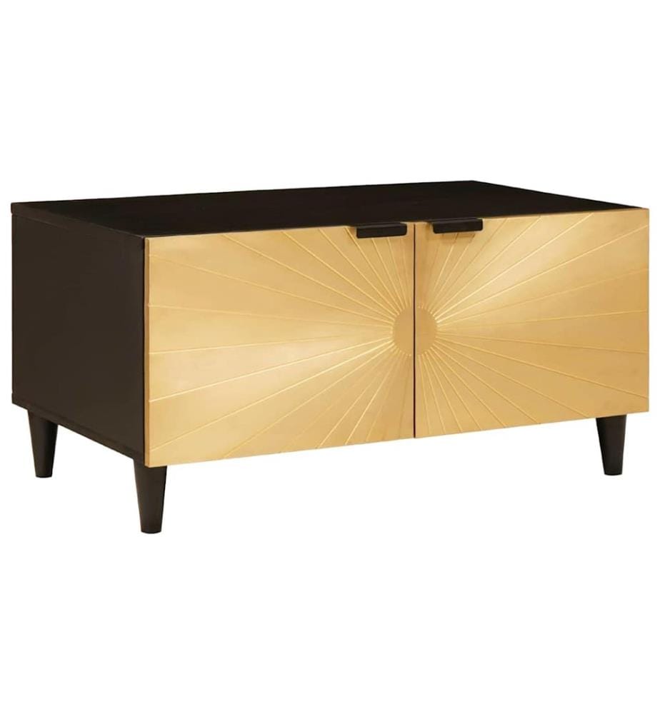Table basse Noir et or 80 x 50 x 40 cm Bois d'ingénierie
