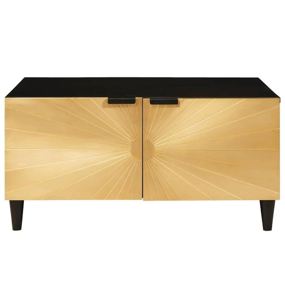 Table basse Noir et or 80 x 50 x 40 cm Bois d'ingénierie