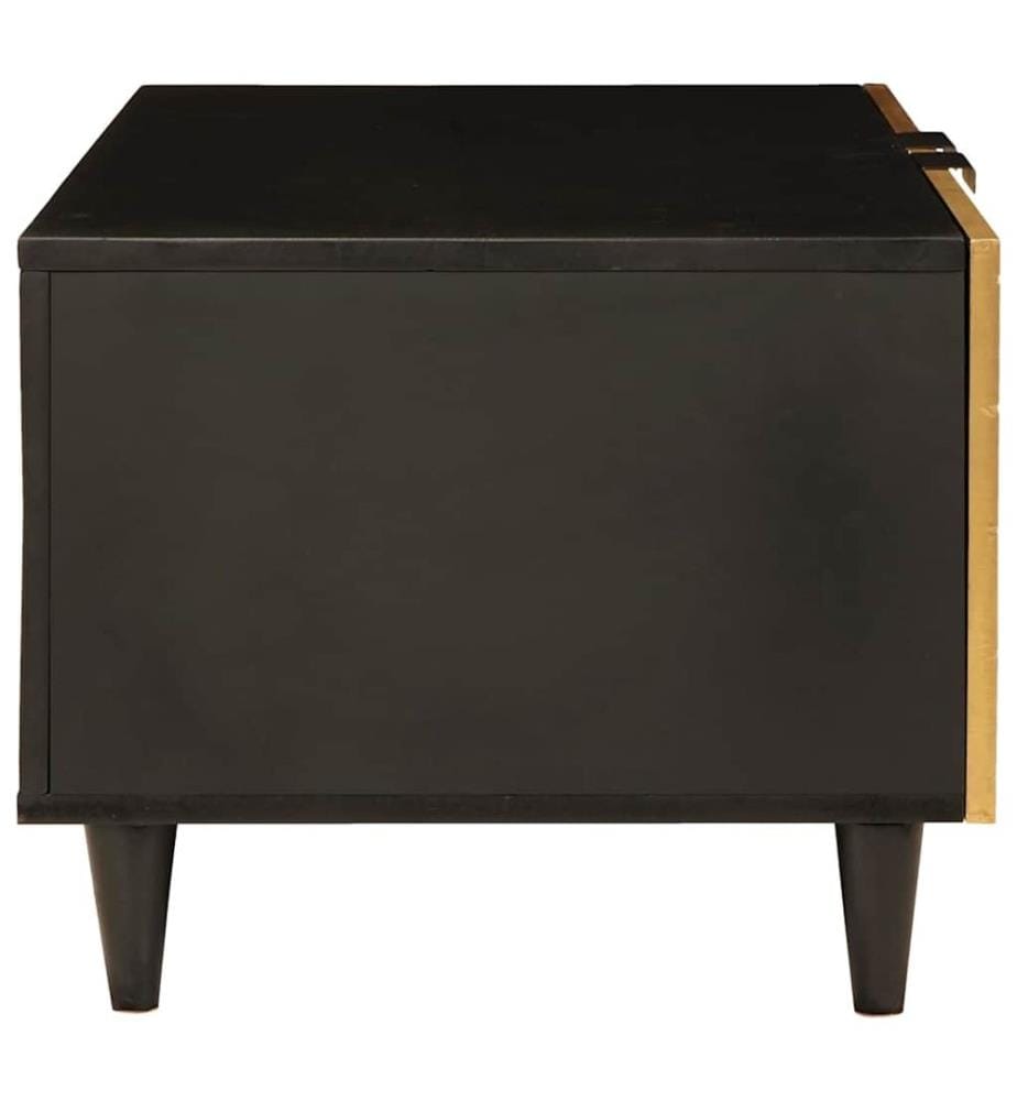 Table basse Noir et or 80 x 50 x 40 cm Bois d'ingénierie