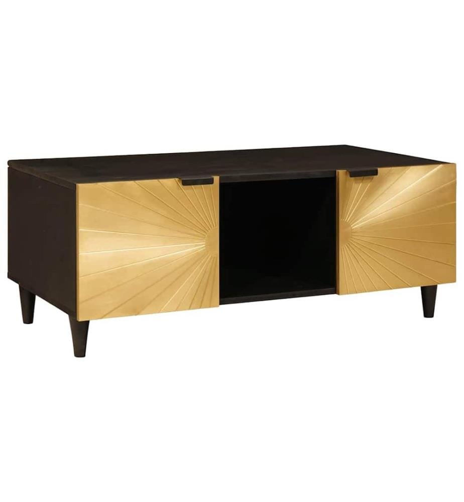 Tavolino Nero e oro 100 x 54 x 40 cm Legno ingegnerizzato