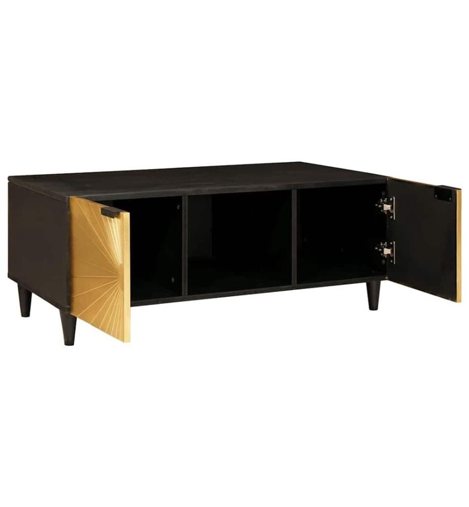 Tavolino Nero e oro 100 x 54 x 40 cm Legno ingegnerizzato