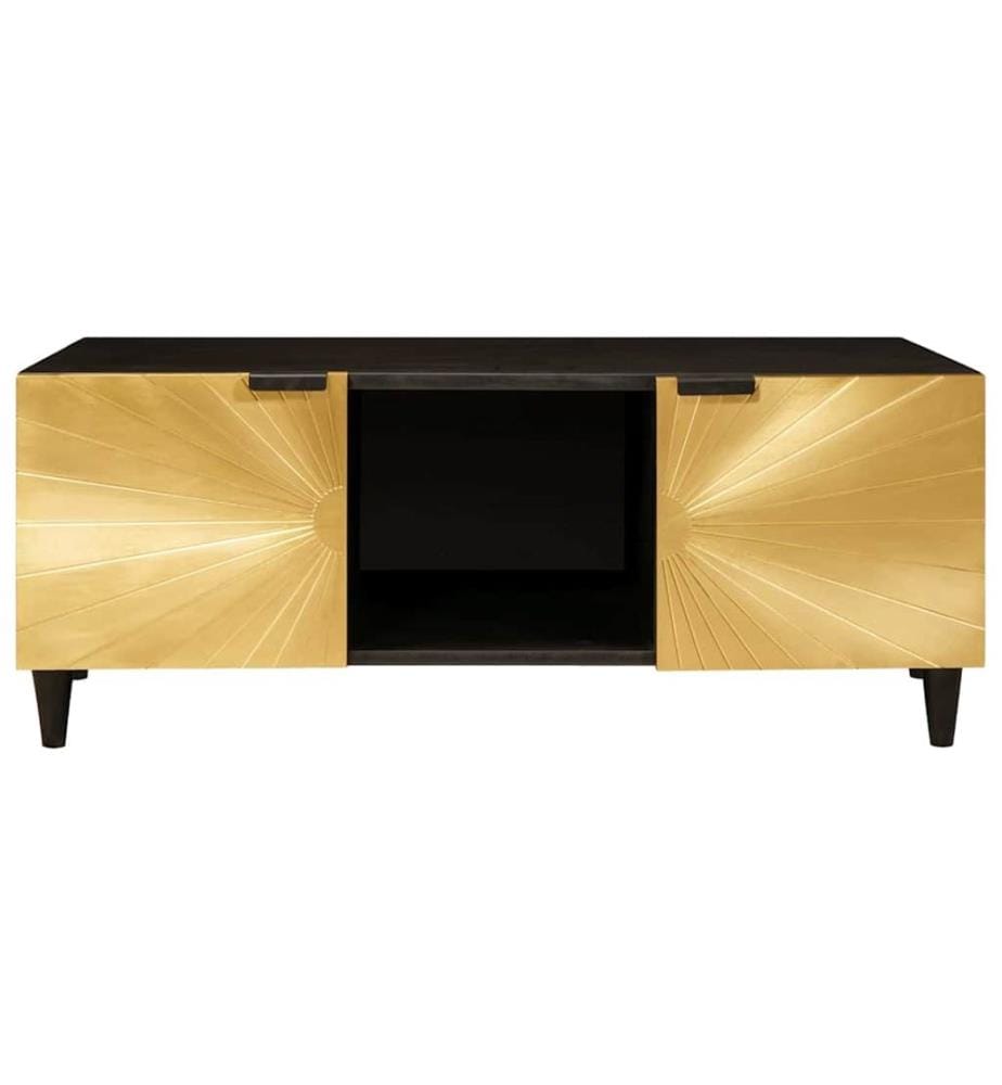 Tavolino Nero e oro 100 x 54 x 40 cm Legno ingegnerizzato