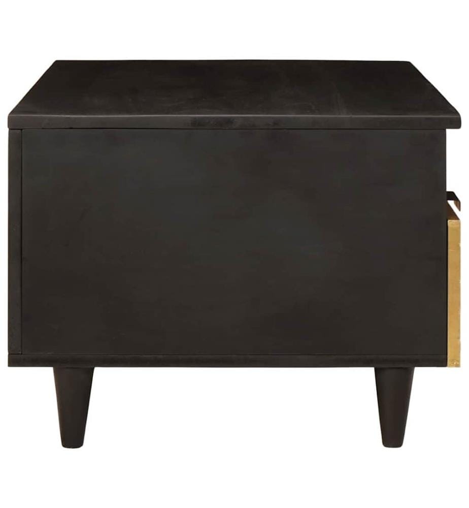 Tavolino Nero e oro 40 x 33 x 46 cm Legno ingegnerizzato