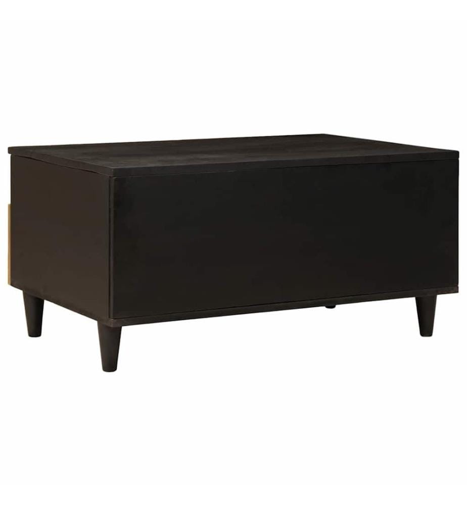 Tavolino Nero e oro 40 x 33 x 46 cm Legno ingegnerizzato