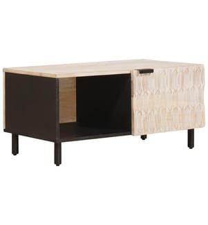 Coffee Table White 80 x 50 x 40 cm Solid Mango Wood