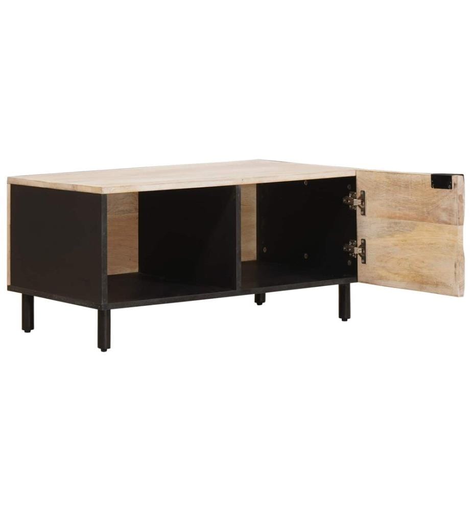 Tavolino da salotto Bianco 80 x 50 x 40 cm Legno di mango massiccio