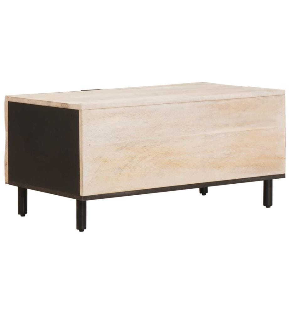 Tavolino da salotto Bianco 80 x 50 x 40 cm Legno di mango massiccio