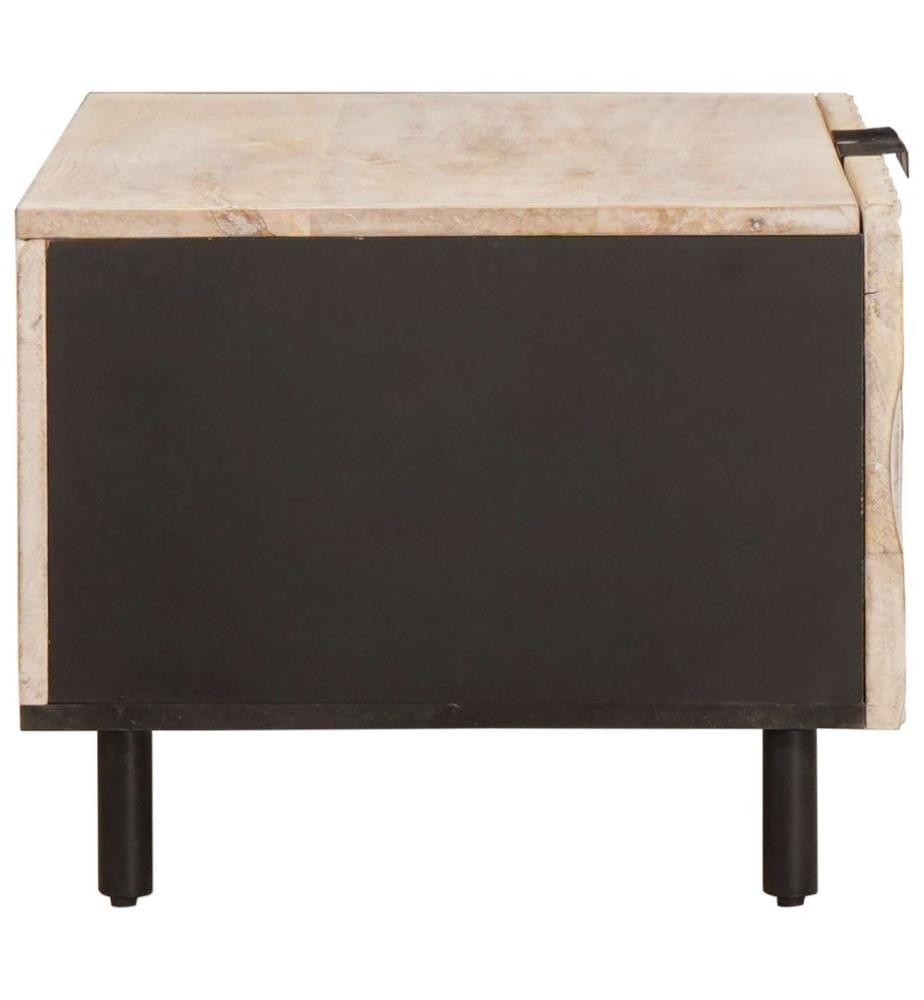 Tavolino da salotto Bianco 80 x 50 x 40 cm Legno di mango massiccio
