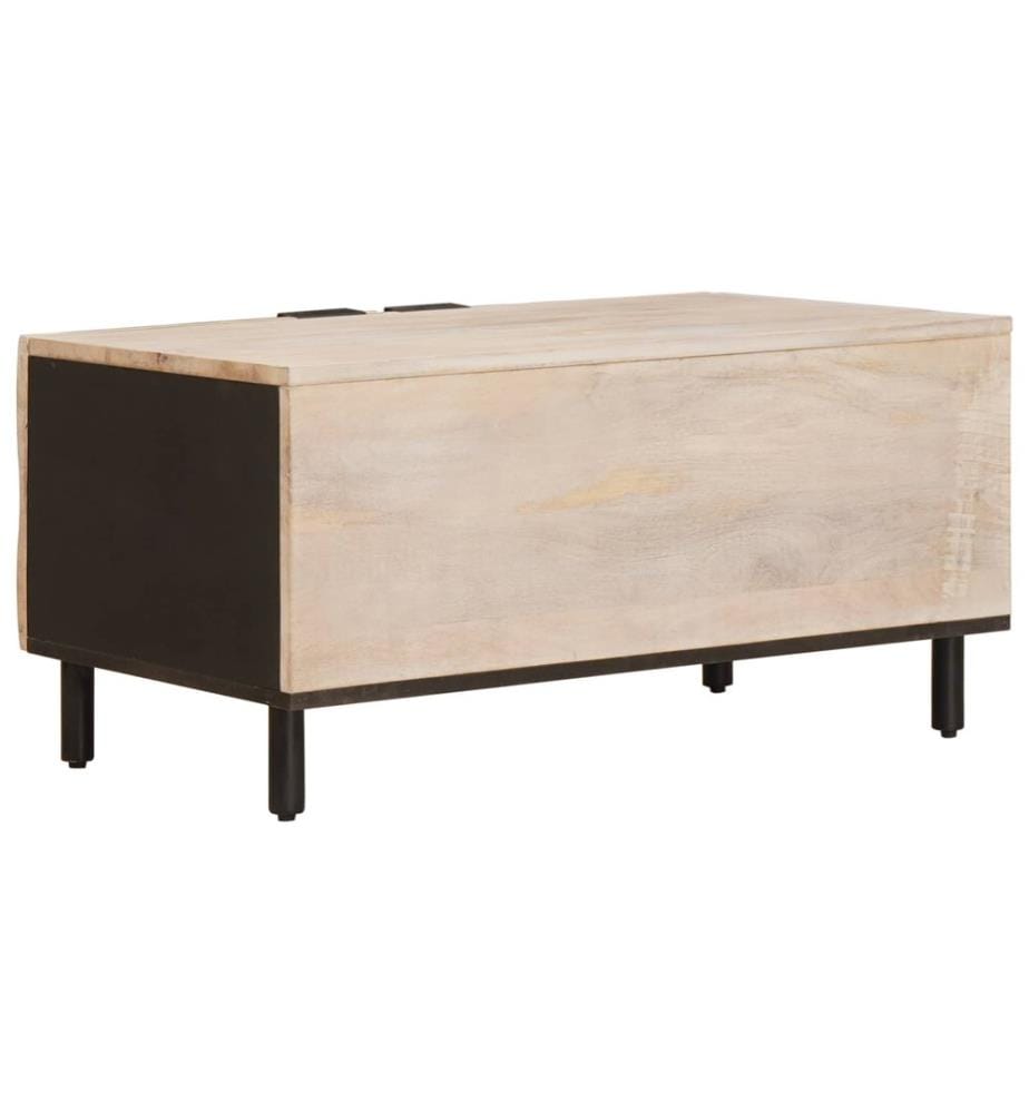 Tavolino da salotto Bianco 80 x 50 x 40 cm Legno di mango massiccio