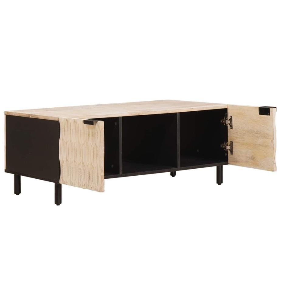 Tavolino da salotto Bianco 100 x 54 x 40 cm Legno di mango massiccio