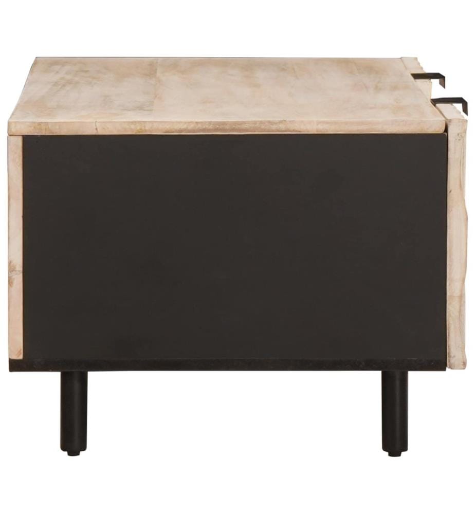 Tavolino da salotto Bianco 100 x 54 x 40 cm Legno di mango massiccio