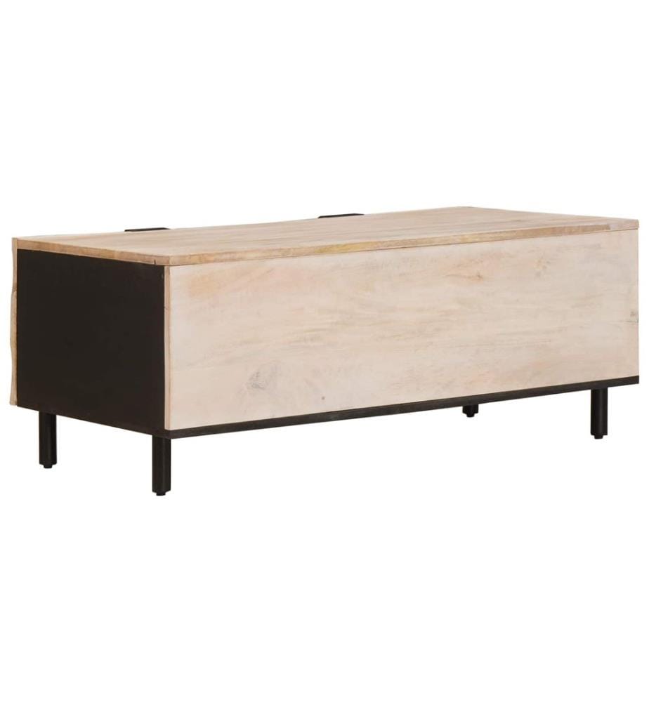 Tavolino da salotto Bianco 100 x 54 x 40 cm Legno di mango massiccio