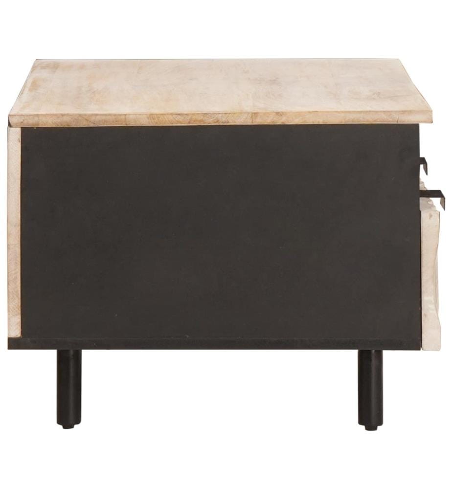 Tavolino da salotto Bianco 80 x 54 x 40 cm Legno di mango massiccio
