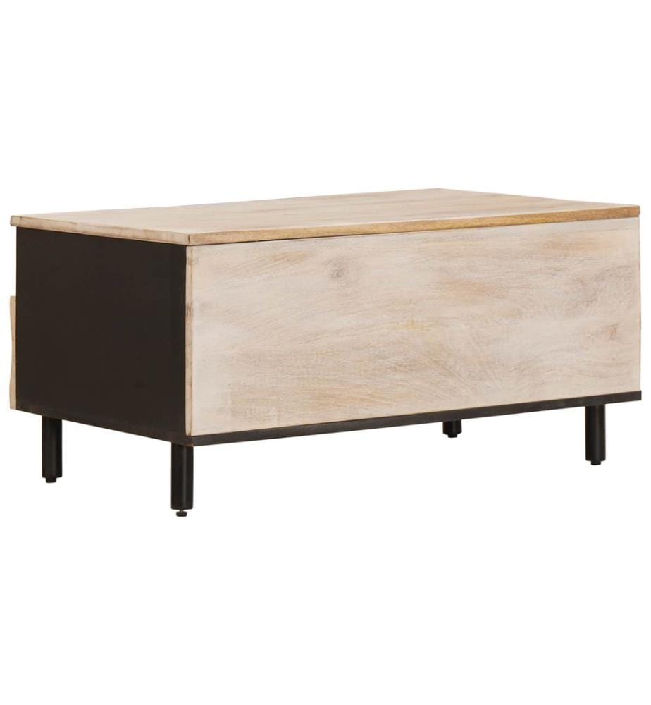 Tavolino da salotto Bianco 80 x 54 x 40 cm Legno di mango massiccio