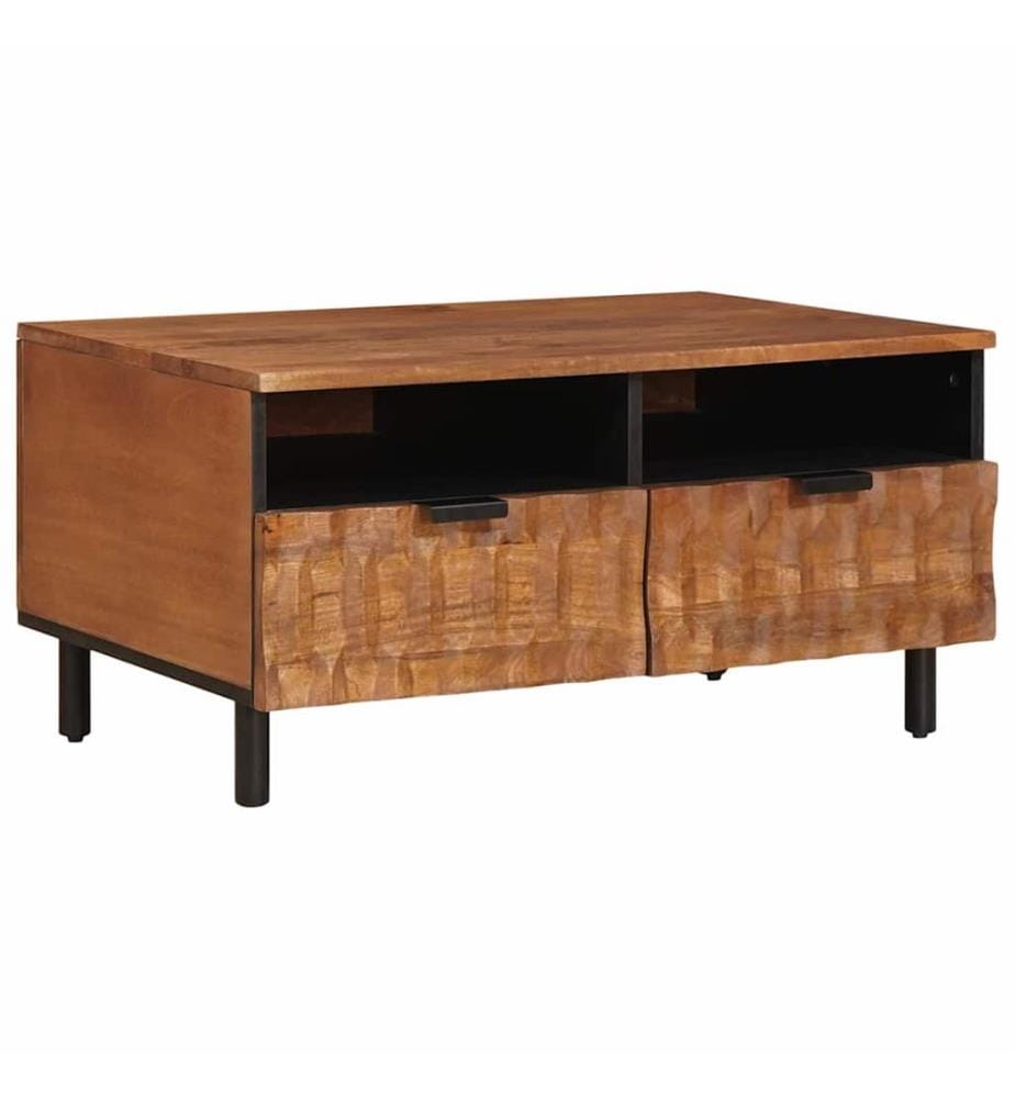 Tavolo basso Marrone 80 x 54 x 40 cm Legno di mango massiccio