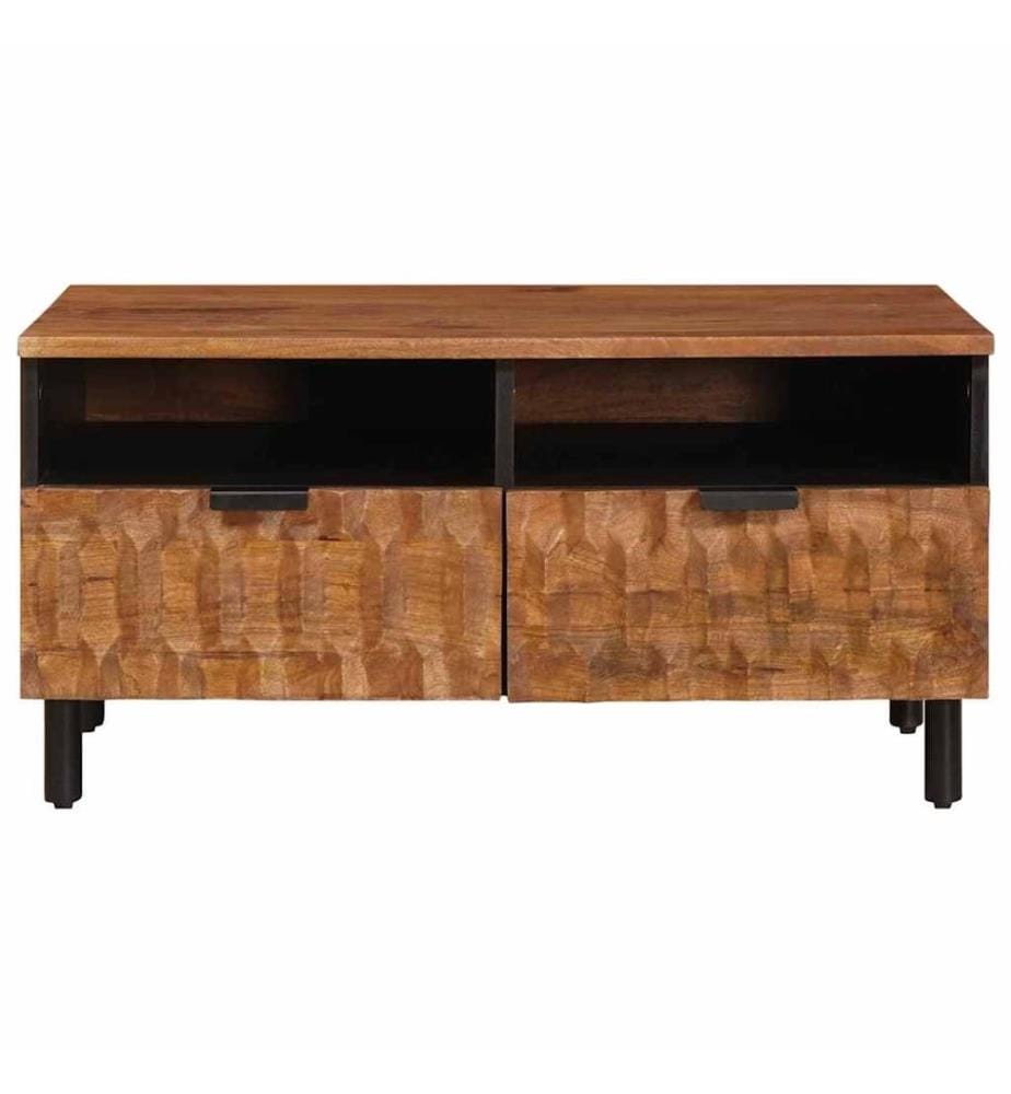 Tavolo basso Marrone 80 x 54 x 40 cm Legno di mango massiccio
