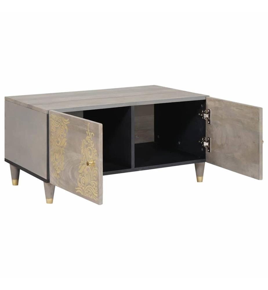 Table basse Gris 80 x 50 x 40 cm Bois de mangue massif